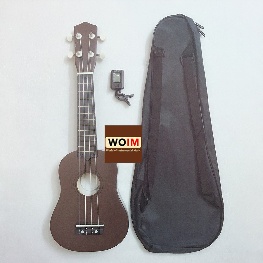 Đàn Ukulele Soprano Size 21 Woim 35A15 Tặng Kèm Bao Vải Và Máy Lên Dây Điện Tử (Tuner)