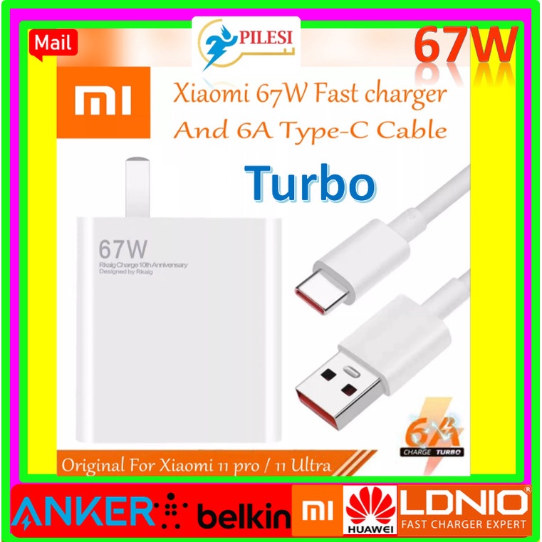 ✅ {Sỉ} Bộ sạc nhanh Xiaomi 67w Turbo cáp sạc nhanh 6a usb type c chính hãng không box