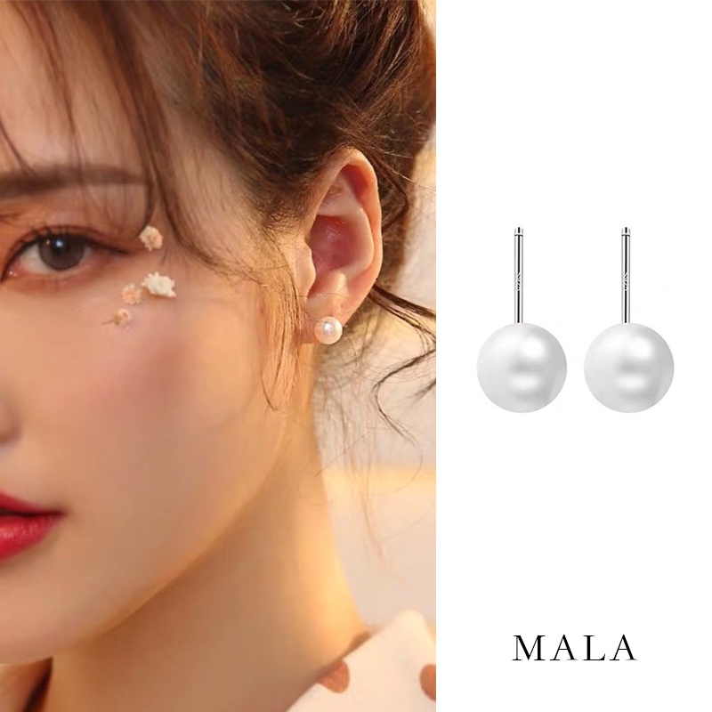 Bông tai MAYEBE LAVEND thời trang đính ngọc trai đơn giản phong cách Hàn Quốc cho nữ