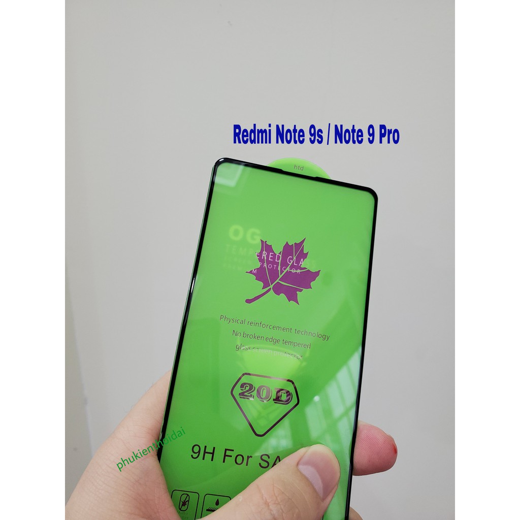 Cường lực 20D Redmi Note 9s / Note 9 Pro FREESHIP Từ 50k Full màn Full keo toàn màn hình chất đẹp cao cấp 2