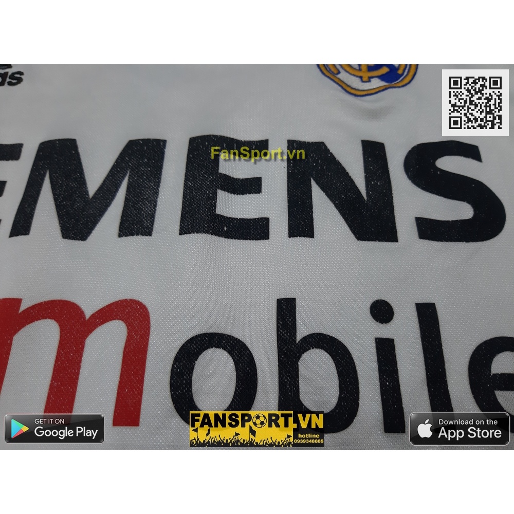 Áo đấu cầu thủ bóng đá Beckham 23 Real Madrid 2004-2005 home shirt jersey white 367841 Adidas size M