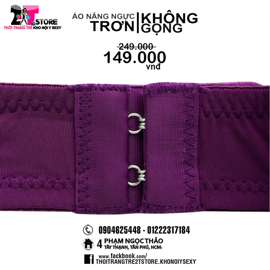 Áo Nâng Ngực Cotton Không Gọng Trơn (Tím)