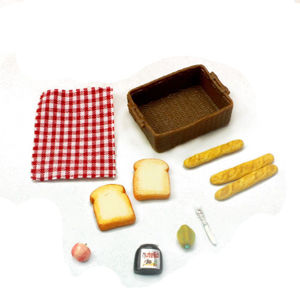 Giỏ bánh mì đồ chơi cỡ nhỏ tỉ lệ 1:6/ 1:12 dành cho nhà búp bê