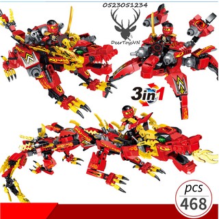468 CT - HỘP GIẤY] Bộ Đồ Chơi Xếp Hình Ninja Rồng Cho Bé, Lắp Ghép Đồ Chơi Dragon