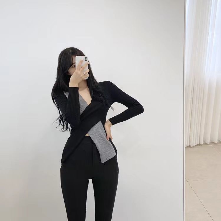 Áo Len Thu Đông Thiết Kế Bất Đối Xứng Thiết Kế Mới Cho Nữ