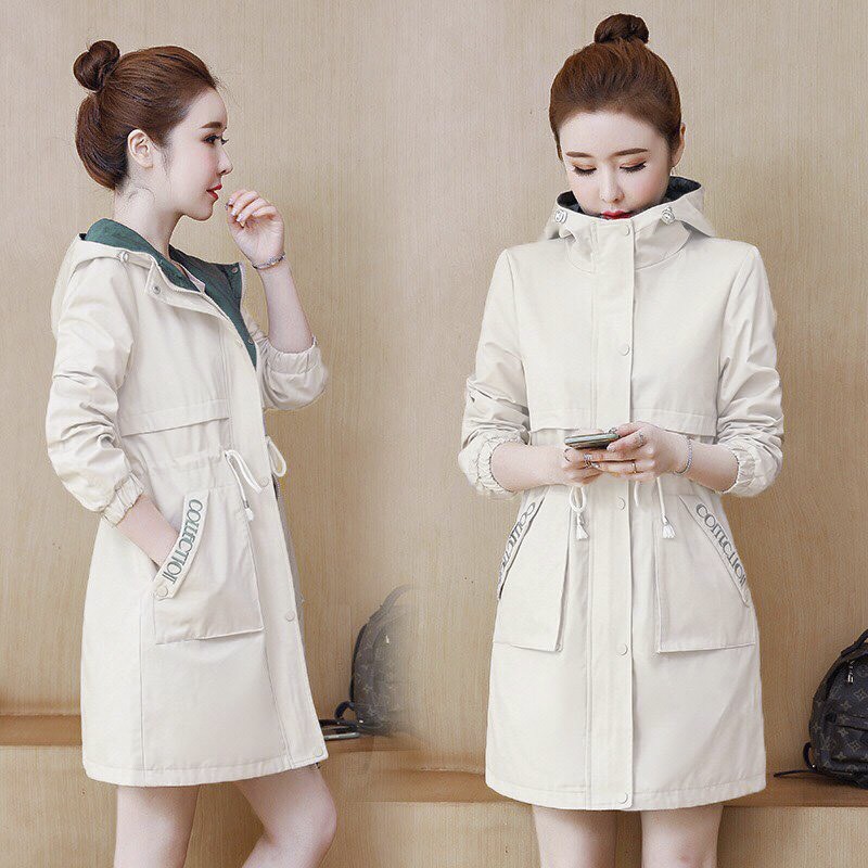 Áo Khoác Lót Lông Nữ Dáng Dài Thêu Chữ 2 Mặt | BigBuy360 - bigbuy360.vn