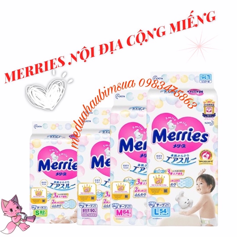 [BILL AEON MALL]BỈM QUỐC DÂN DÁN/QUẦN MERRIES NỘI ĐỊA NHẬT BẢN NB90/S82/M64/L54/M58/L44/XL38/XXL26
