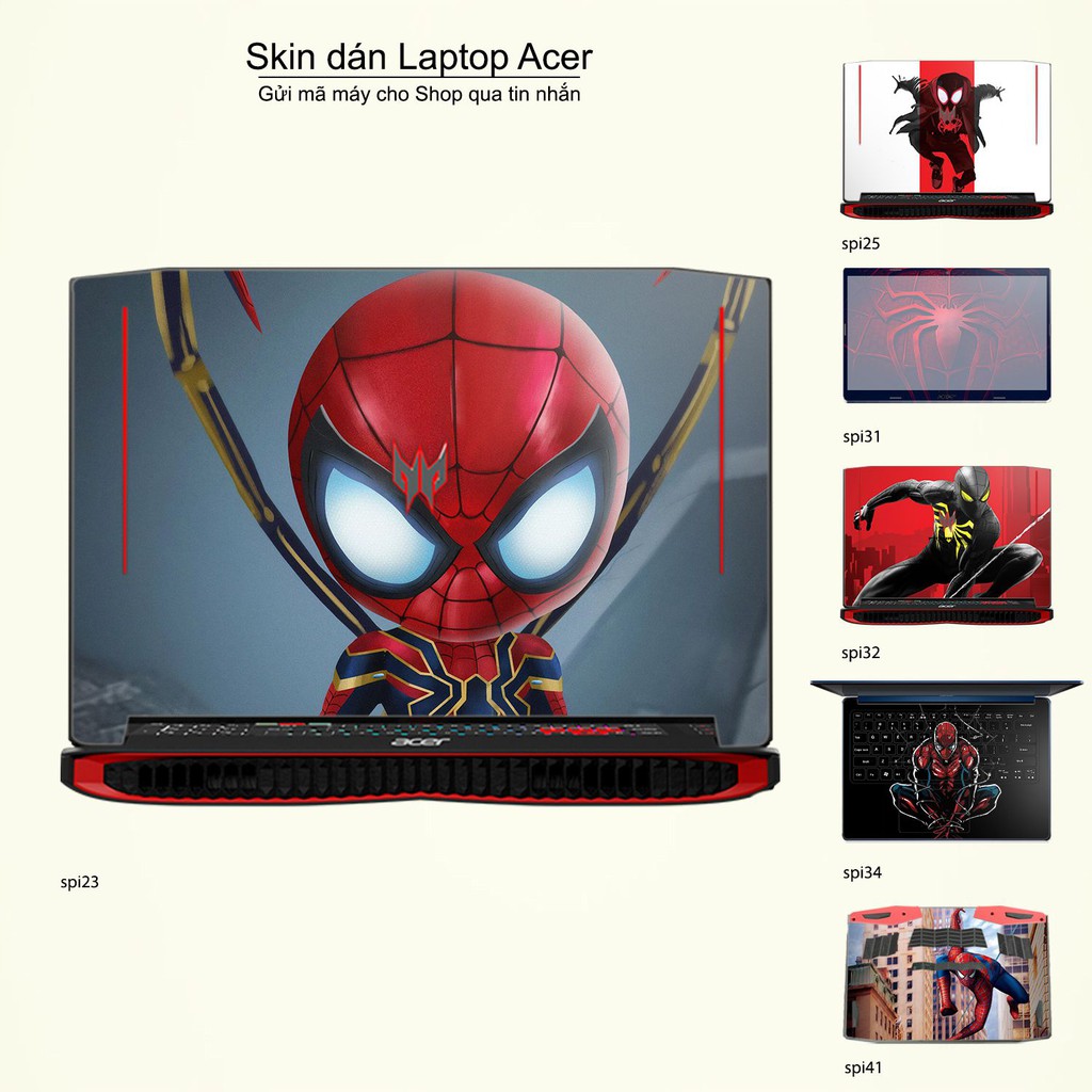 Skin dán Laptop Acer in hình người nhện Spiderman _nhiều mẫu 2 (inbox mã máy cho Shop)