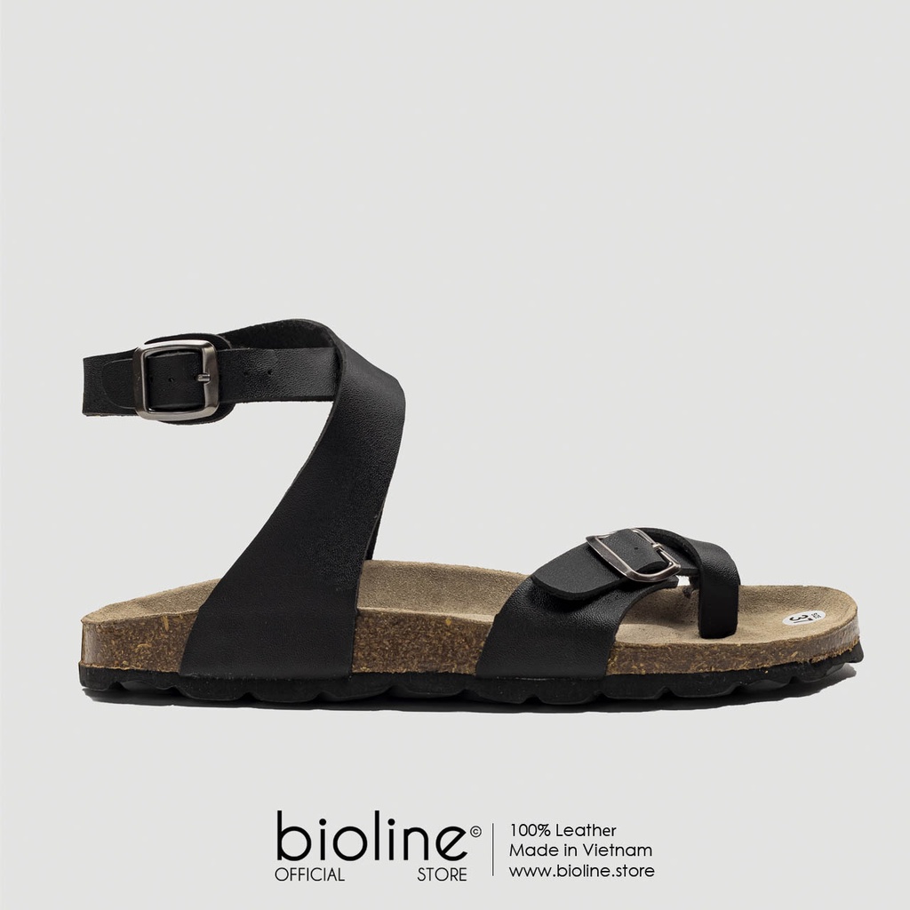 [DA BÒ THẬT] D16-Dép Sandal da bò cổ cao Unisex (Đế trấu)