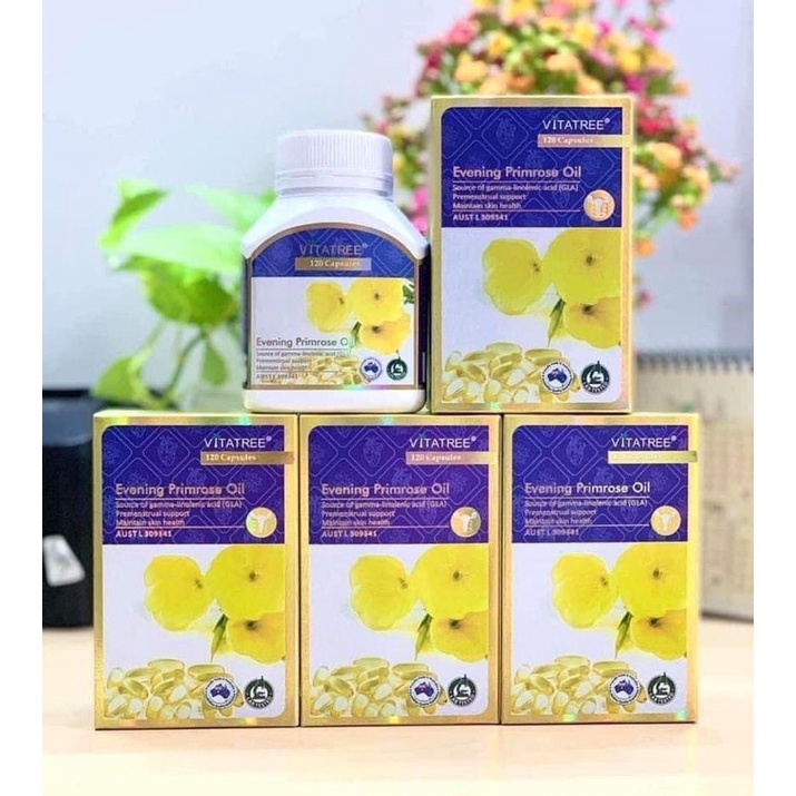 Viên Uống Điều Hòa Nội Tiết Tố Tinh Dầu Hoa Anh Thảo Vitatree Evening Primrose Oil Hộp 120 Viên Của Úc - Hàng Úc 2279