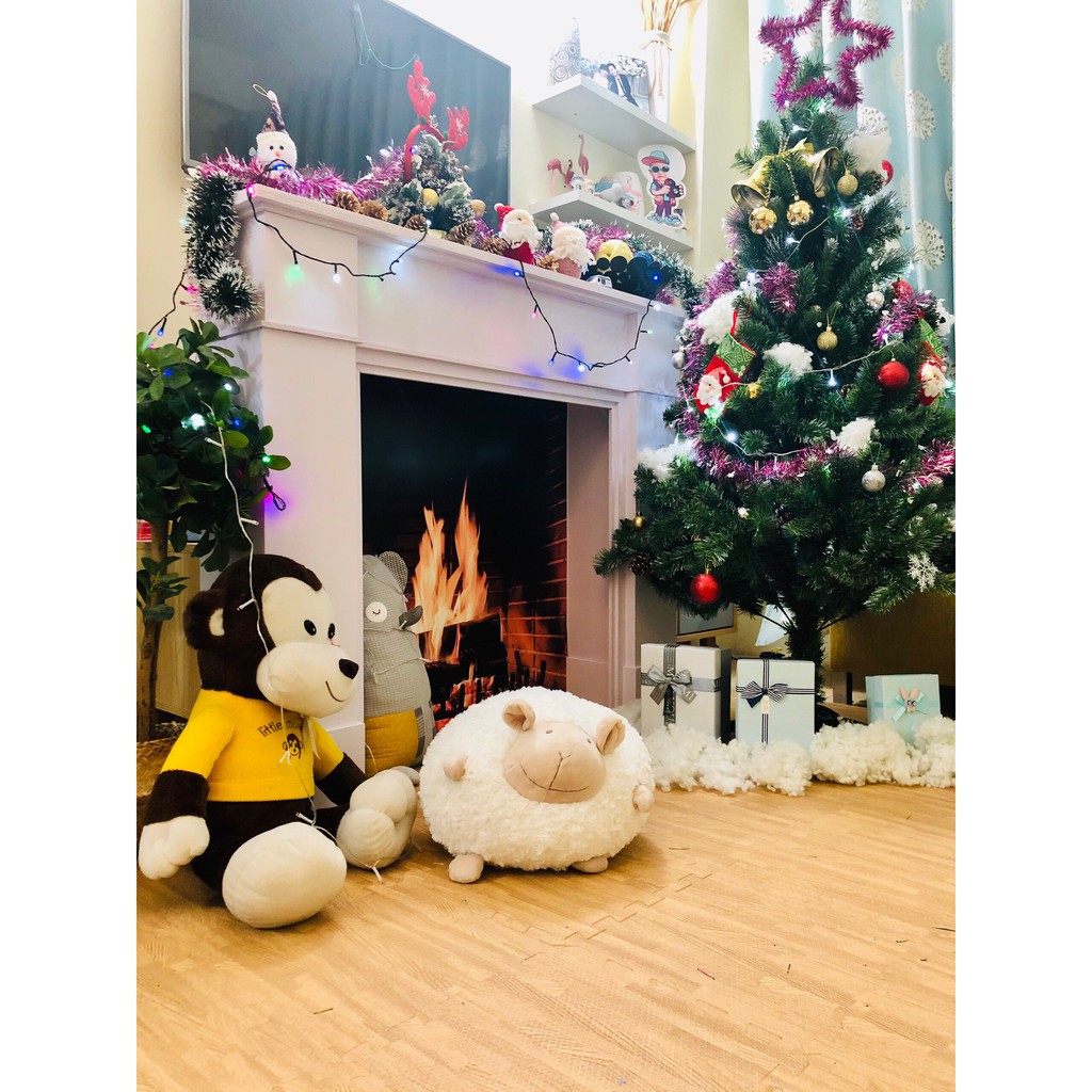 Mô hình lò sưởi trang trí Giáng Sinh Noel, Halloween, Decor nhà cửa