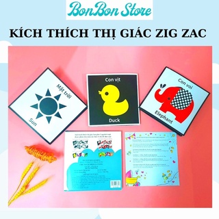 Bộ Thẻ Kích Thích Thị Giác Cho Trẻ Sơ Sinh Dạng Đứng ZIG ZAC Cho Trẻ Sơ Sinh Phát Triển Toàn Diện