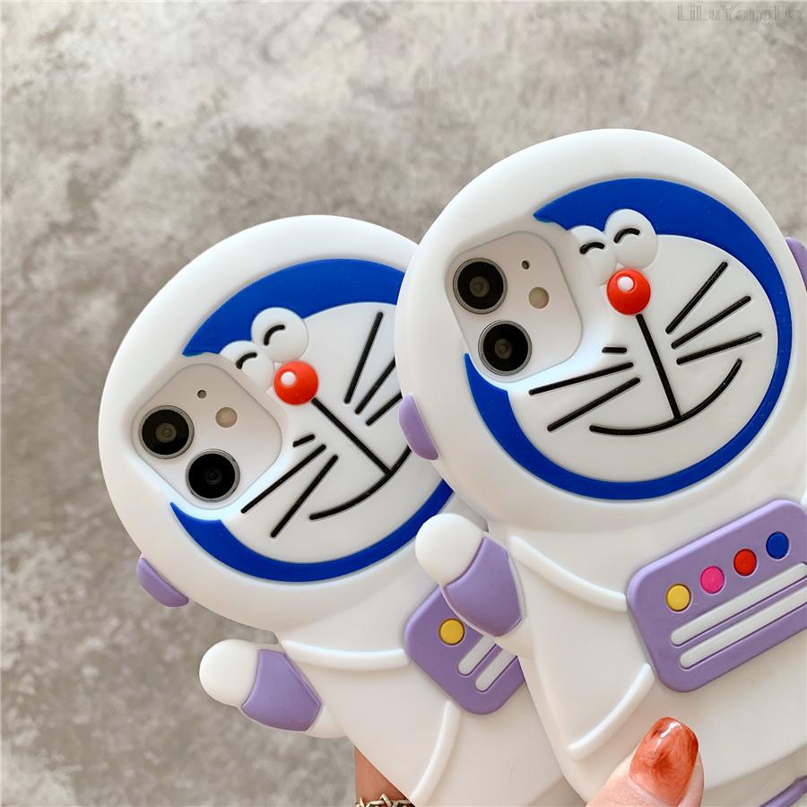 Ốp điện thoại silicon dẻo họa tiết hoạt hình Doremon/ phi hành gia cho IPHONE 6 6S 7 8 PLUS X XR XS 11 12 13 PRO MAX SE 2020