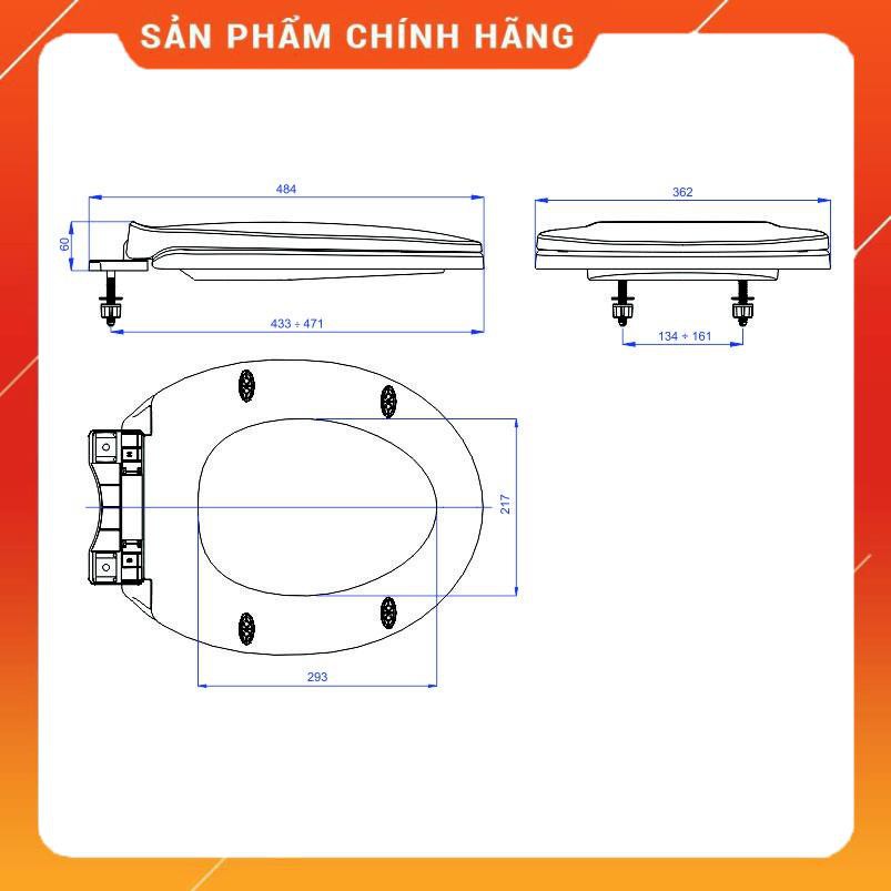 (FREESHIPP) Nắp bàn cầu đa năng đóng êm HA29, siêu bền, nhựa ABS, hàng Việt Nam chất lượng cao