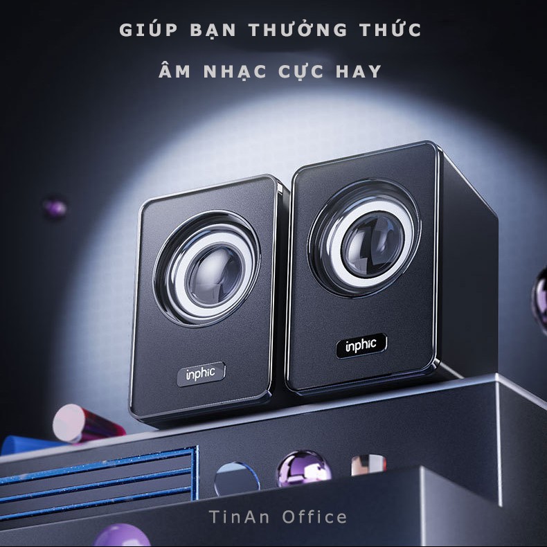 Loa Máy Tính USB Inphic US2, Loa Siêu Trầm Mini Cầm Tay Chống Nước Âm Lượng Lớn Ngoài Trời