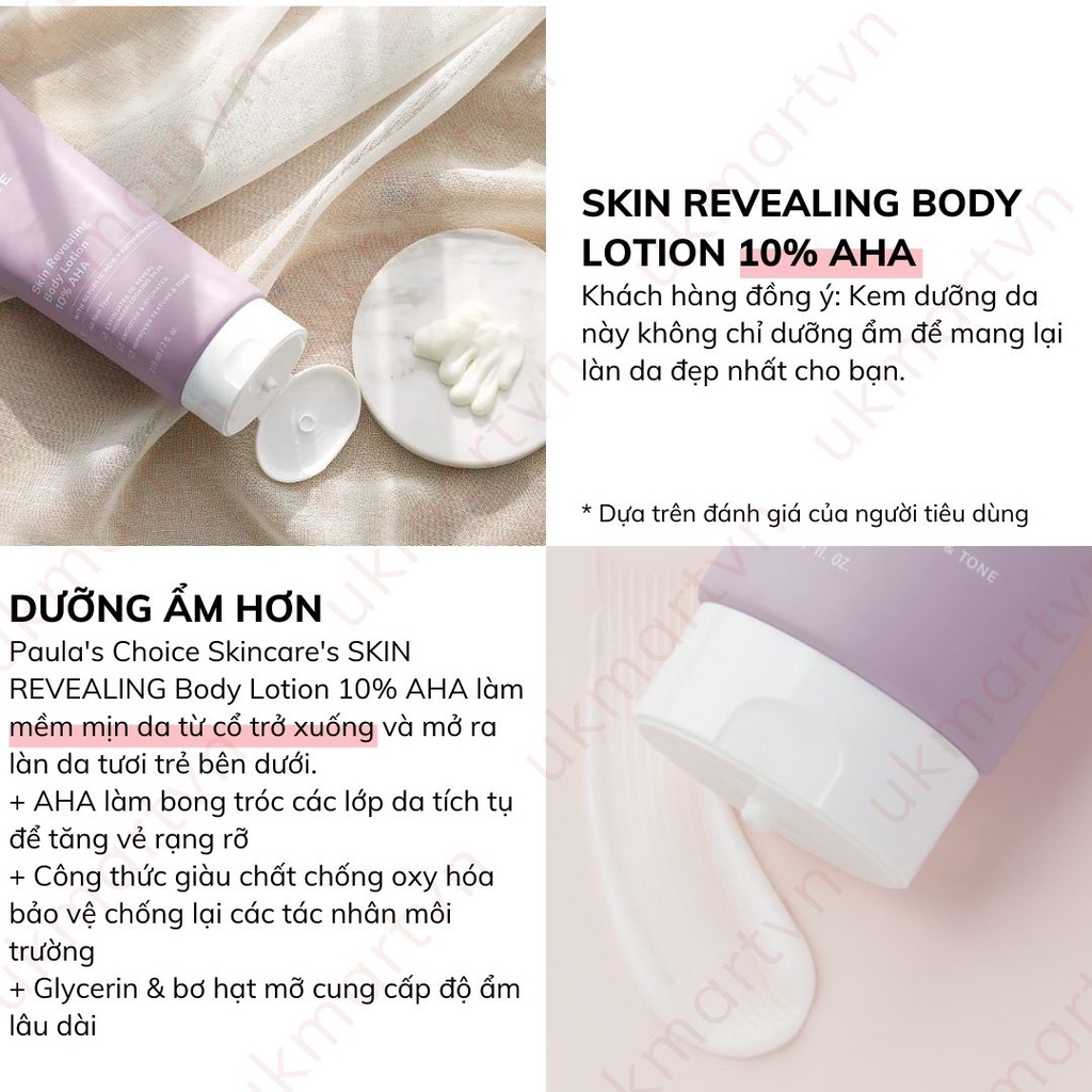 Kem Dưỡng Thể Làm Sáng Da Chứa 10% AHA Paula's Choice Skin Revealing Body Lotion 10% AHA 210ml 5900