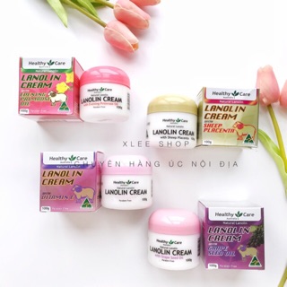 Kem cừu Úc Lanolin Cream 100g Healthy Care chính hãng with vitamin E, primrose oil, grape seed, sheep placenta