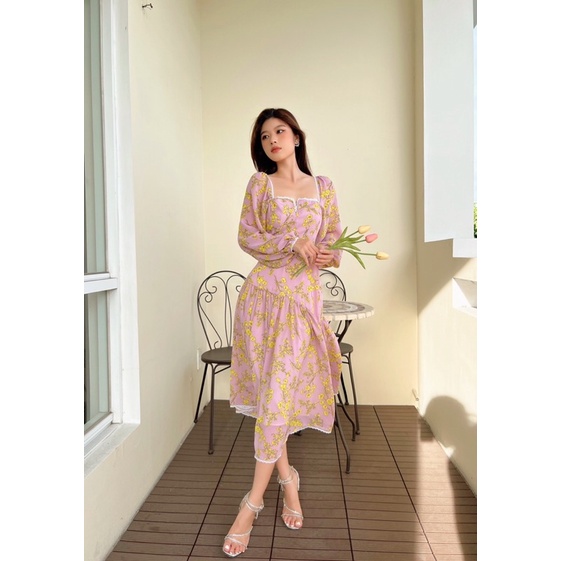 Đầm dài dáng ôm xoè hoạ tiết in hoa Tuscany Dress  - DEVONS STUDIO
