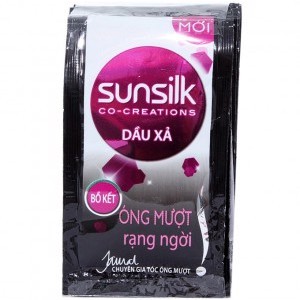 6 Dây Dầu gội hoặc xả Sunsilk đen Óng mượt rạng ngời gói 6g (dây 10 gói)