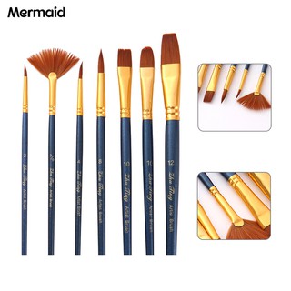 Set 7 Cọ Vẽ Tranh Sơn Dầu Cán Gỗ