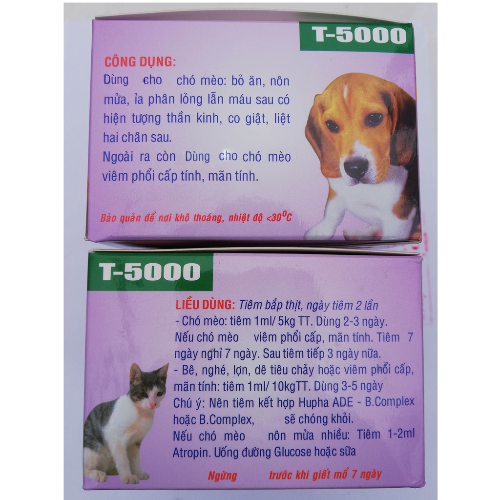 1 lọ T5000 10 ml dùng tốt cho chó mèo tiêu chảy nôn mửa