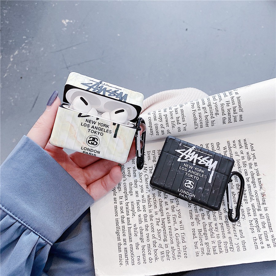 Vỏ Bảo Vệ Hộp Sạc Tai Nghe AirPods Pro 3 gen3 AirPods 2 Bằng Silicon Hình Stussy Thời Trang Ốp
