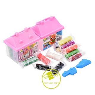 Đất sét nặn cho bé hình nhà 12 màu kèm khuôn