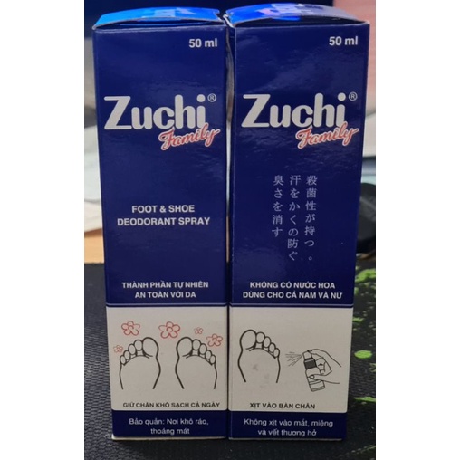 Xịt khử mùi Zuchi Family 50ml Dược Hoa Linh - Thành phần tự nhiên an toàn với da, khô ngay sau 10 giây không dính ướt