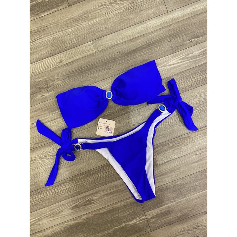 [BKN893] &lt;ÂU&gt; SET BIKINI QUÂY XANH COBALT MIX ĐÁ QUẦN THONG/LỌT KHE