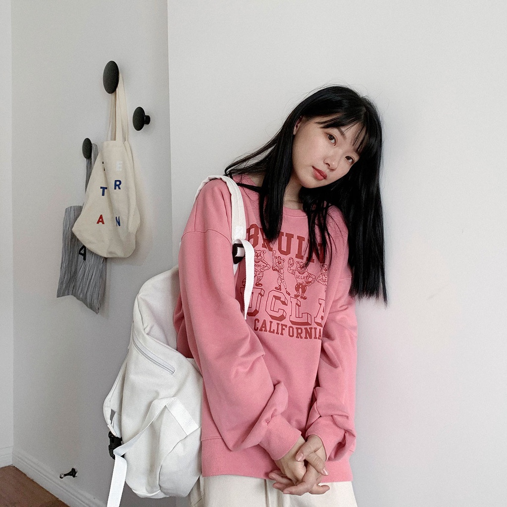 NRVP Áo Hoodie Dáng Rộng Thời Trang Hàn Quốc Đơn Giản Cá Tính Cho Nữ