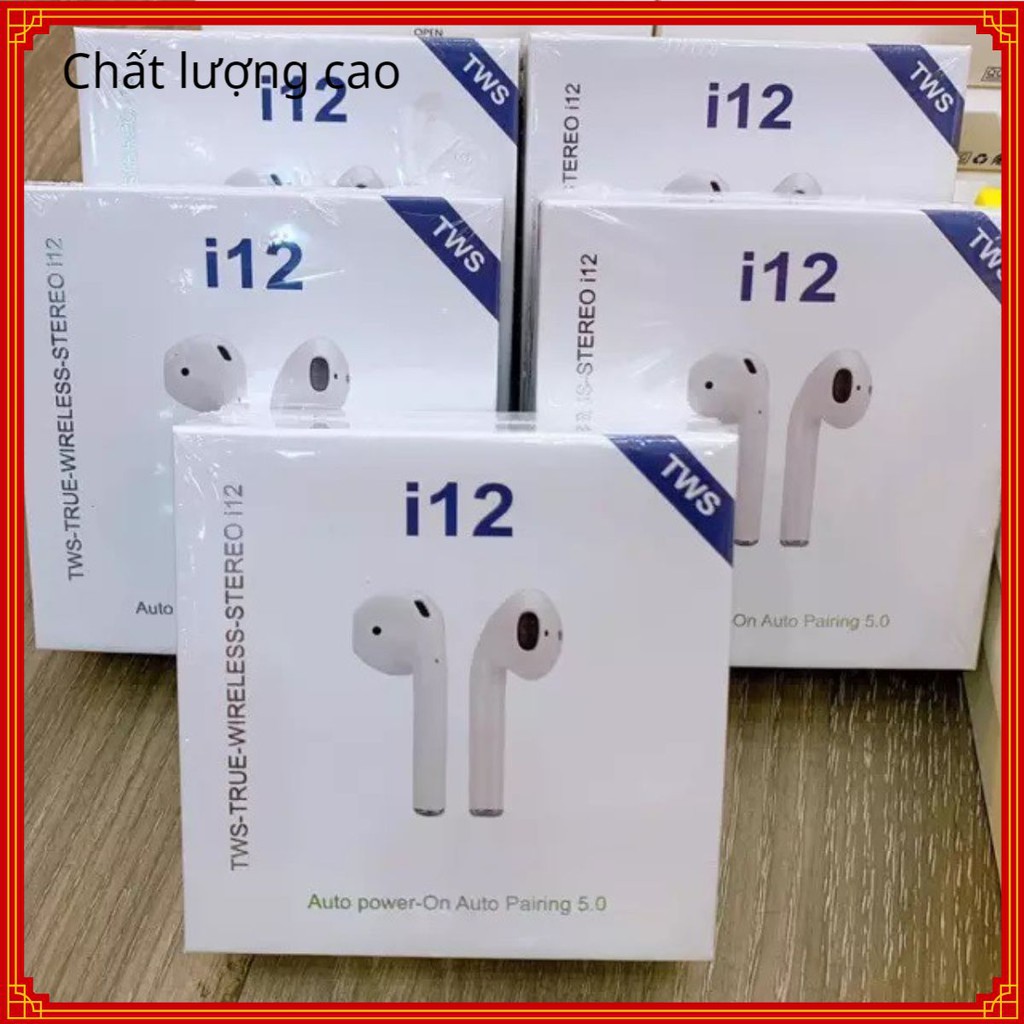 Tai Nghe Bluetooth Không Dây Nhét Tai I12 Kiêm Pin Sạc Dự Phòng AdeleteShop
