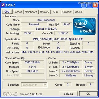 CPU Core i3 4130 3.4 GHz