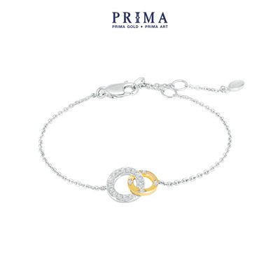 PRIMA Lắc tay  18K - Đính Kim cương- BST Love - Vòng tròn lồng ghép - 105L0318