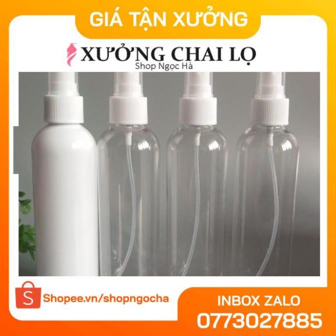 Chai Xịt Phun Sương ❤ GIÁ TỐT NHẤT ❤ Chai nhựa pet xịt phun sương 150ml,200ml,250ml chiết mỹ phẩm , phụ kiện du lịch