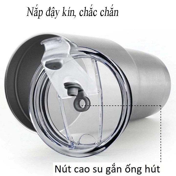 Cốc Giữ Nhiệt Cao Cấp Thái Lan 900ml - Tặng kèm Túi Giữ Nhiệt + 2 Ống hút inox + 1 Cọ rửa