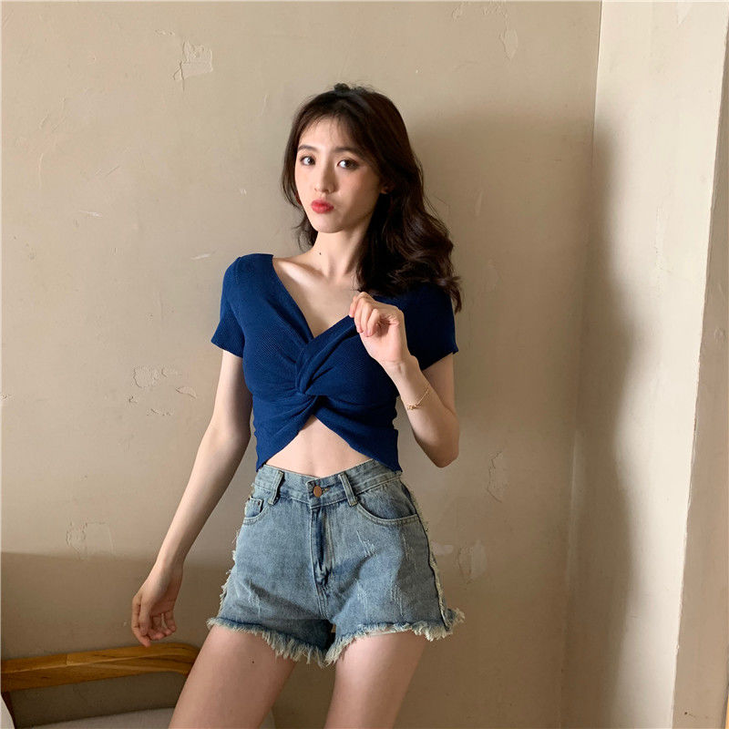 Áo croptop BH màu trơn phong cách Hàn Quốc gợi cảm cho nữ