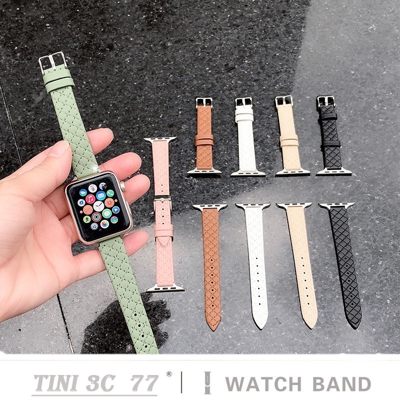 Dây đeo bằng da thật cho đồng hồ thông minh Apple Watch Series IWatch 7 / 6 / 5 / 4 / 3 /SE 44mm / 40mm / 42mm / 38mm /41mm / 45mm Dây đeo Apple Watch