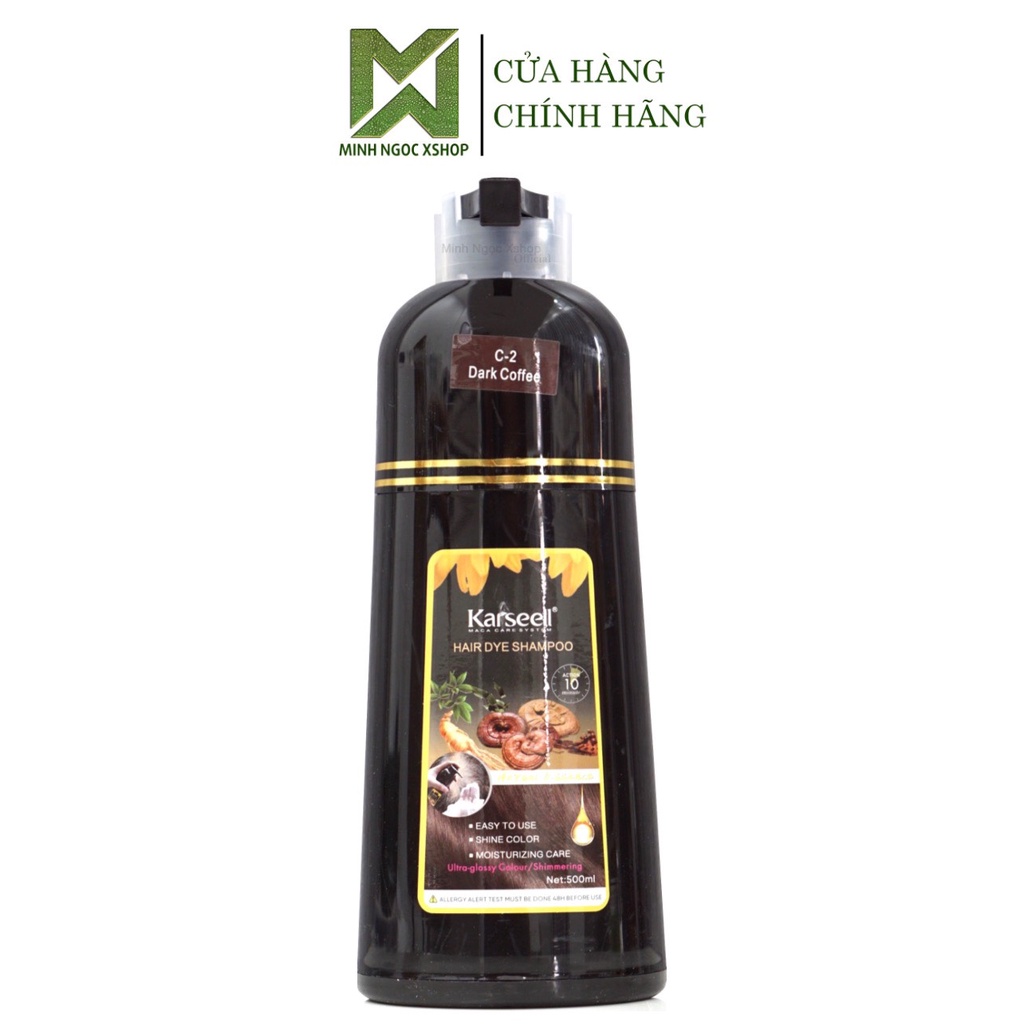 Dầu gội phủ bạc nhuộm tóc nâu thảo dược KARSEELL Hair Dye Shampoo 500ml