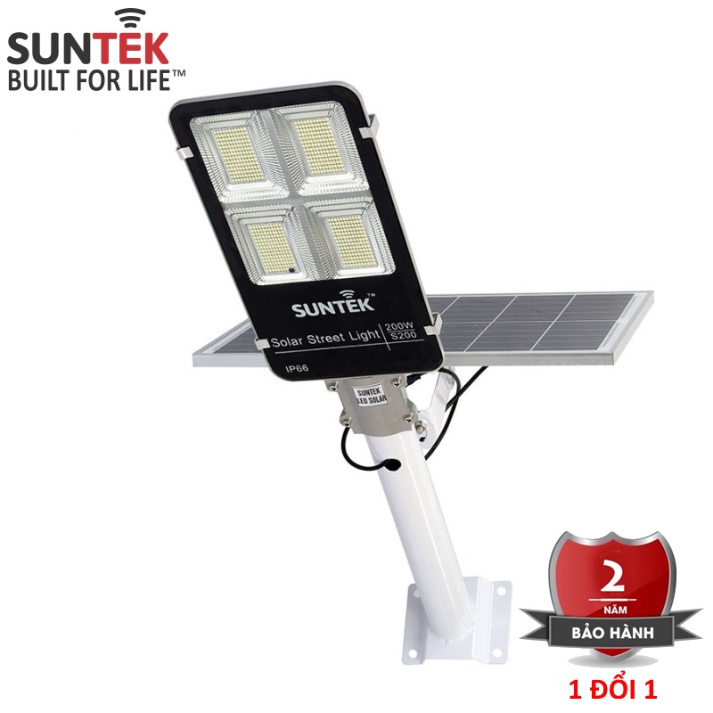 Đèn Đường Năng Lượng Mặt Trời SUNTEK LED Solar Street Light S200 200W - Hàng Chính Hãng - Bảo hành 2 năm 1 đổi 1