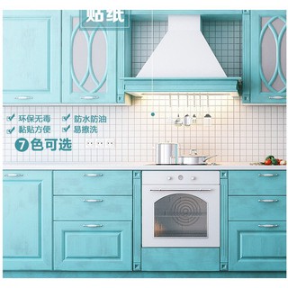 DECAL 1m giấy dán bếp khổ 45cm - VUÔNG TRẮNG ô nhỏ BB005