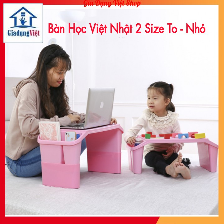 Bàn Học Nhựa Việt Nhật Cho Bé Có 2 Ngăn Đựng Đồ Size TO