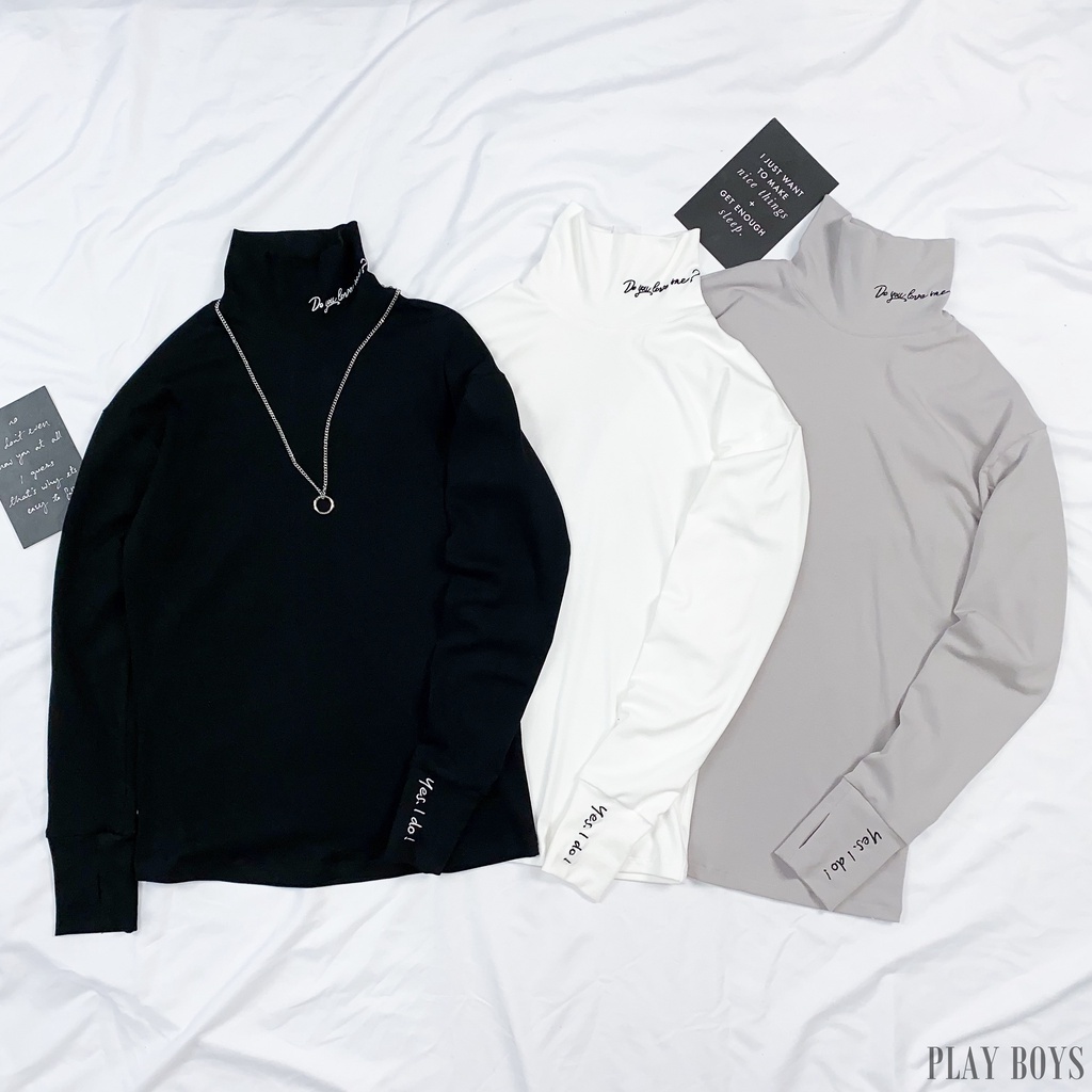 Áo Thun Giữ Nhiệt  Thêu Cổ Play Boys