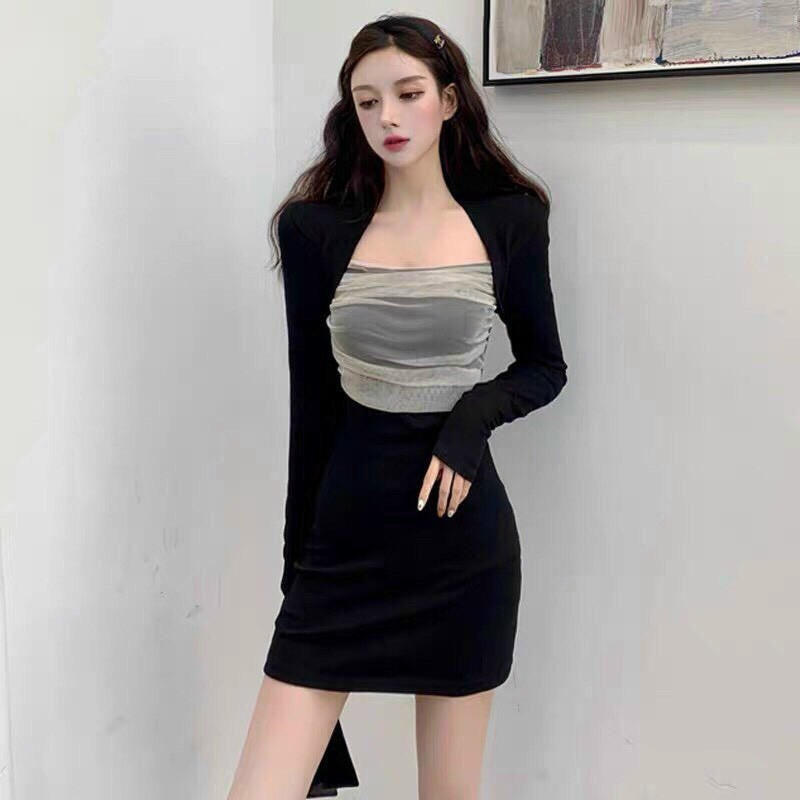 Đầm Body phối Lưới mềm