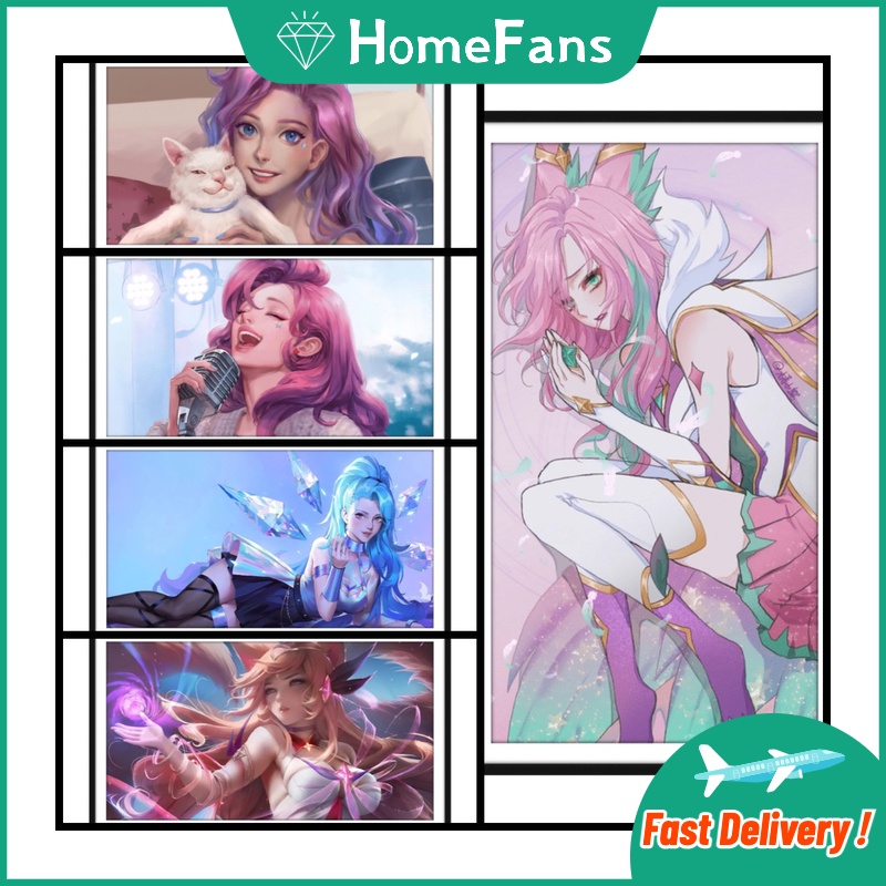 Bộ Tranh Đính Đá 5D Tự Làm 30x50cm Hình Cô Gái Hoạt Hình Cho Trang Trí Nhà