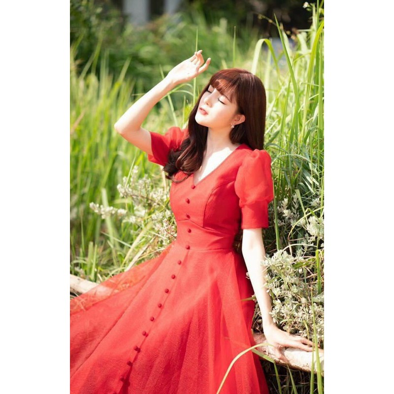 ĐẦM MAXI XOÈ NƠ LƯNG NÚT BỌC SIÊU XINH - MS102Y | BigBuy360 - bigbuy360.vn