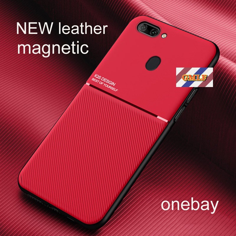 Ốp điện thoại TPU phối da mềm nhám chống sốc từ tính cho OPPO A7 A5s A3s R15 Pro R11s R11 R9s Plus