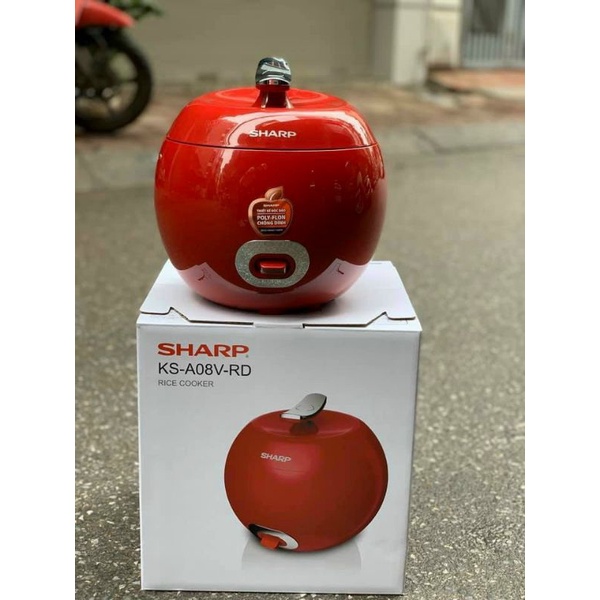 Nồi cơm điện Sharp KS-A08V hình quả táo siêu đẹp và phong cách, 0.7L phù hợp cho 1-3 người ăn