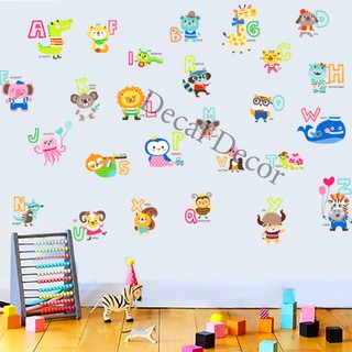 Decal Trang Trí Cho Bé 26 Chữ Cái Và Con Thú 60x90cm - Decal Decor Phòng Ngủ Cho Các Bé - Quà Tặng Sinh Nhật Bé
