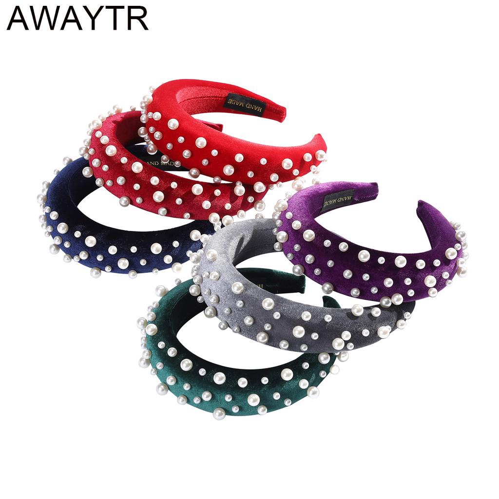 Vòng cài tóc đính hạt giả ngọc trai