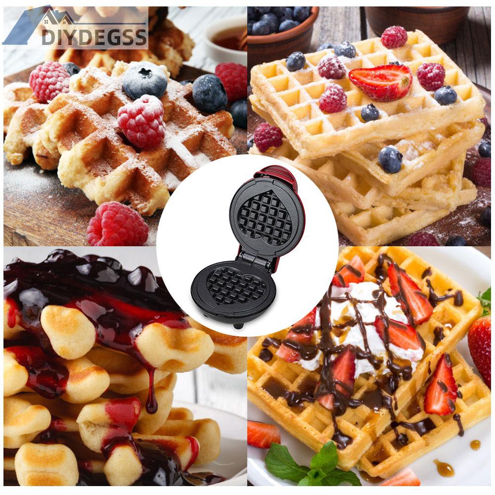 Diydegss2 Mini Electric Heart Shaped Waffle Maker Bubble Egg Cake Oven Pan Machine